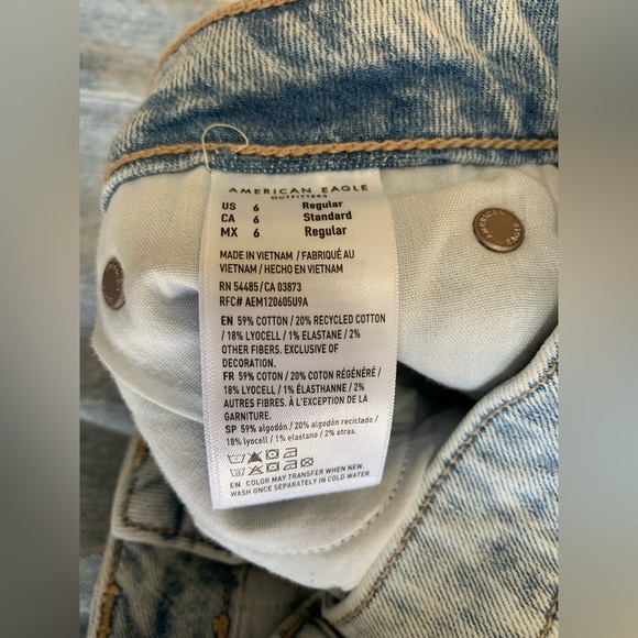 American Eagle Sz 6 Regular DREAMY DRAPE BAGGY WIDE LEG Jeans New with tags - Picture 5 of 8